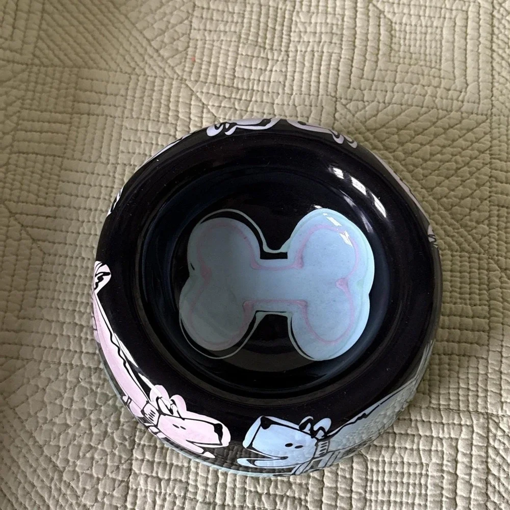 Boutique Hand Painted Ceramic Dog/cat Bowl 5.5